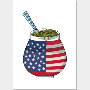 Yerba Mate USA Flag Posters and Art